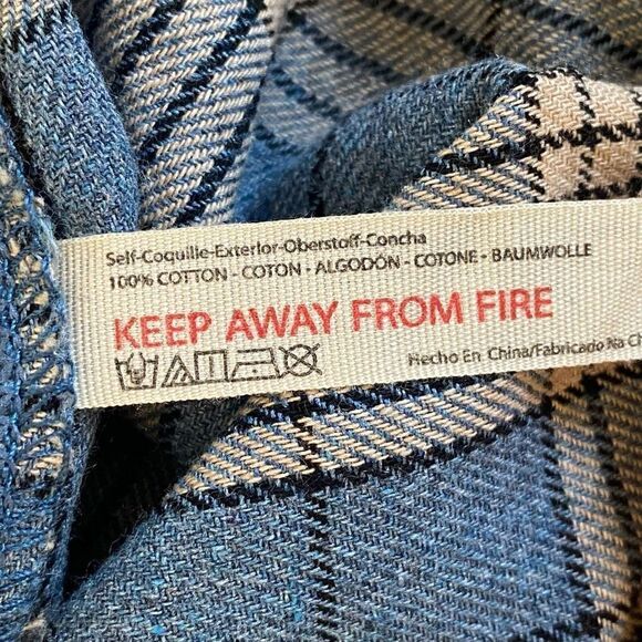 Free people Sunday morning sleep shirt sapphire blue plaid small new - Picture 6 of 12